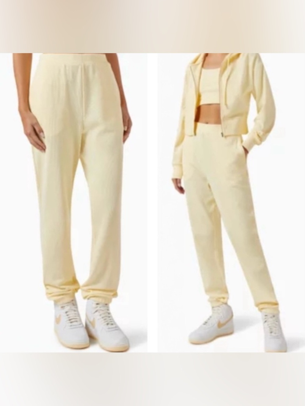 KITH Chelsea Waffle Knit Sweatpants Butter Yellow Size Small Cozy Lounge Joggers